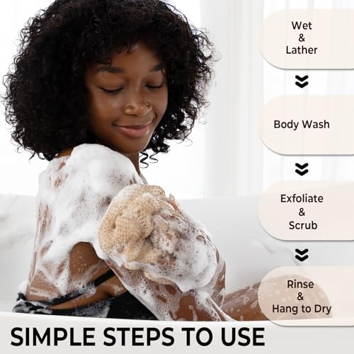 Afrisensetic Champagne African Net Sponge - Exfoliating Body Washcloth, 1.0 Size