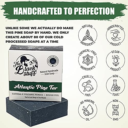 Pine Tar Organic Men’s Handmade Cold Process Body Bar Soap - Moisturizing & Cleansing