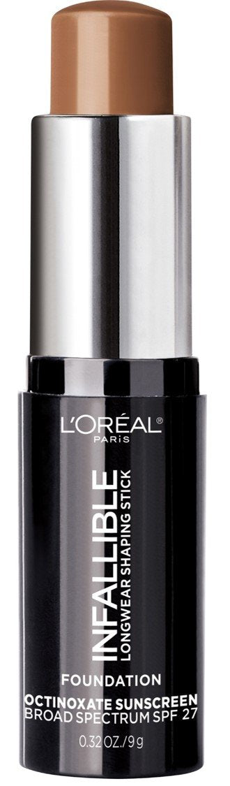 L'Oreal Paris Infallible Longwear Shaping Stick Foundation - 411 Chestnut, 0.32 Oz Tube