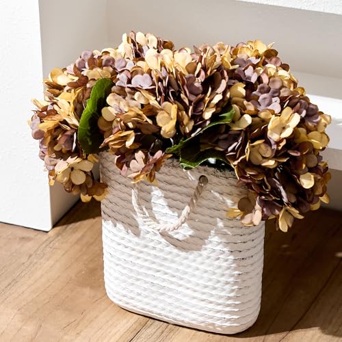 Elegant White Ceramic Tote Bag Vase - 8 Inch Modern Decor