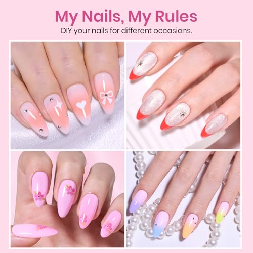 Beetles Medium Almond Nail Tips - 576pcs Pre-Shaped Soft Gel Tips