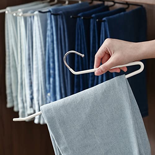 SHIMOYAMA Semi-Open Trouser Hangers - 5 Pack Space-Saving Design