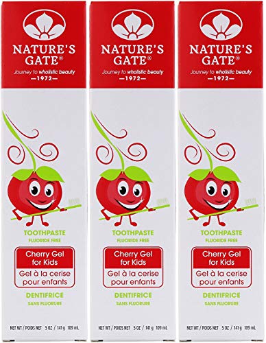 Nature's Gate Cherry Kids Natural Toothpaste Gel, 5 oz (Pack of 3)