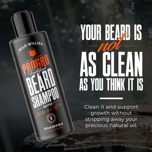 Wild Willies Beard Shampoo with Biotin & Caffeine - Nourishing Anti-Dandruff Wash for Men