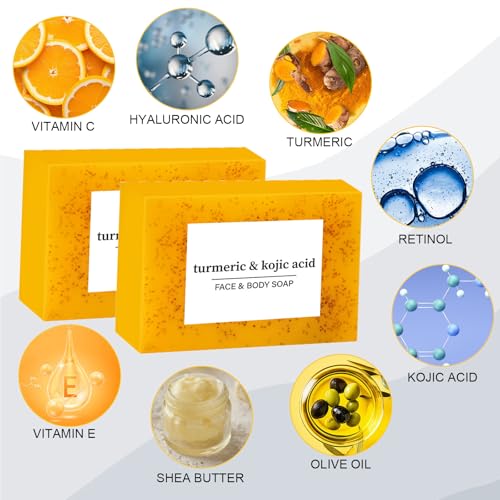 Natural Lemon Turmeric Soap Bar for Face and Body - Gentle Deep Cleansing