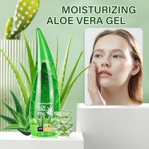 LZYLLS Aloe Vera Gel for Face & Body - Hydrating After Sun Moisturizer, Cooling Non-Sticky 9.15 Fl Oz (Variation 01)