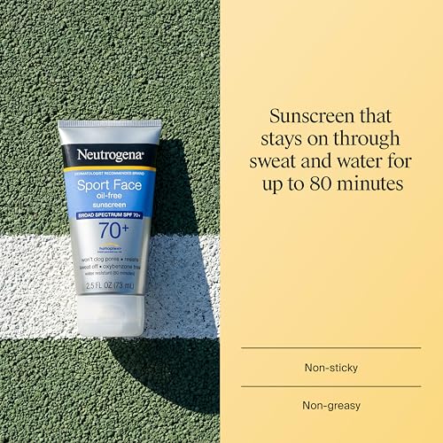Neutrogena Sport Face Sunscreen Lotion SPF 70+, 2.5 fl. oz - Water-Resistant UVA/UVB Protection