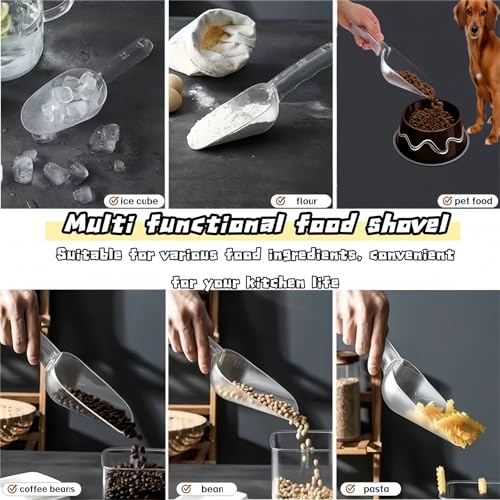 7 Oz Polycarbonate Ice Scoop with Ergonomic Handle - Clear