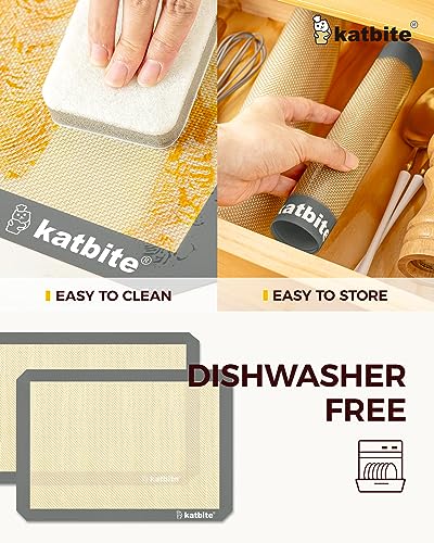 Katbite Silicone Baking Mats Set - 3 Nonstick Baking Sheets