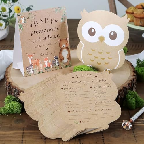 Baby Shower Advice Cards Set of 50 - Woodland Animal Theme