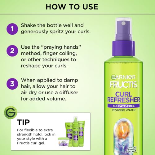 Garnier Fructis Curl Refresher Reviving Water Spray - 8.5 Fl Oz, 2 Count