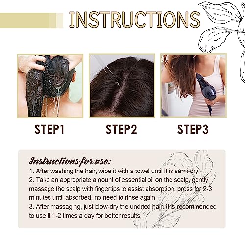 HuaQing 180 ML Rosemary Hair Growth Oil - 3 Pcs for Damaged Hair