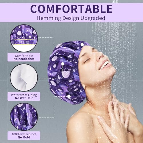WINSTECK Extra Large Adjustable Shower Cap for All Hair Types