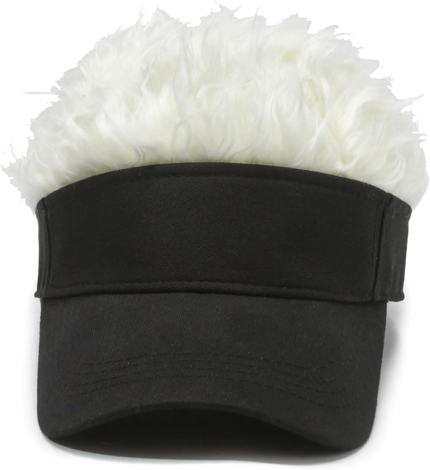 Novelty Hair Visor Sun Cap - Spiked Hair Baseball Hat for Fun Outdoor Style