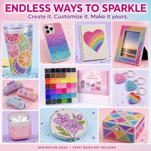 Breecasa Bedazzling Kit for Beginners with 40 Colors of 3mm Rhinestones