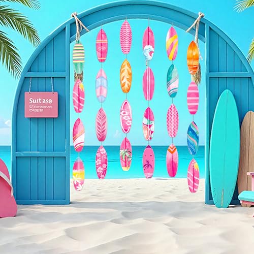 Vintage Surfboard Hanging Garlands - Set of 6 for Summer Parties