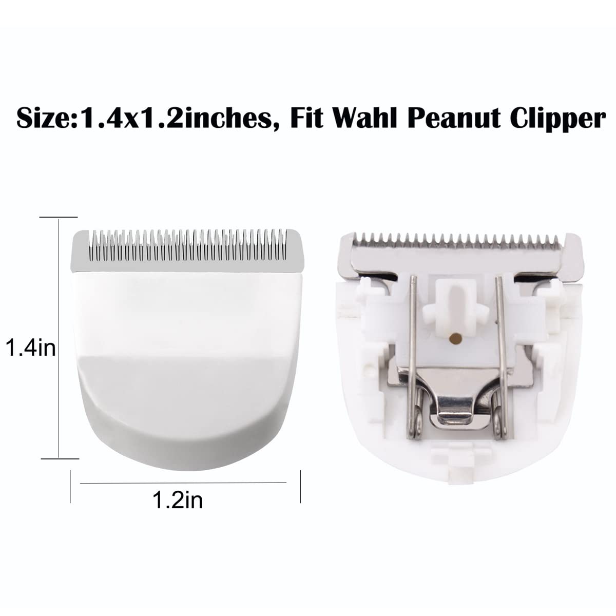 2 Pack Professional Peanut Clipper/Trimmer Snap On Replacement Blades #2068-300 - Compatible with Wahl Peanut Hair Clipper/Trimmer, White