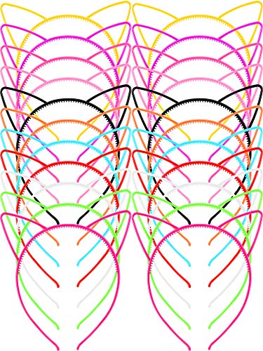 Chuangdi Cat Ears Headbands - Charming Color, 48-Piece Bulk Pack