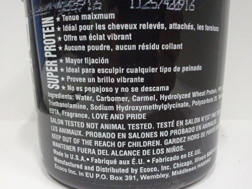 Eco Style Unscented Styling Gel Super Protein 16oz - Flake-Free, Long Lasting Hold