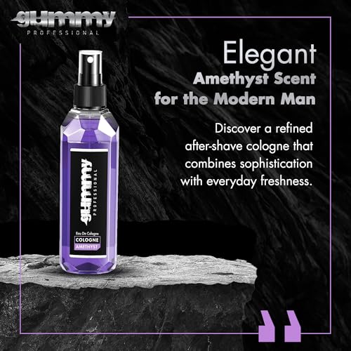 Gummy Amethyste Eau de Cologne for Men 400ML - Classic Barber After Shave, Refreshing Floral Powdery Fragrance