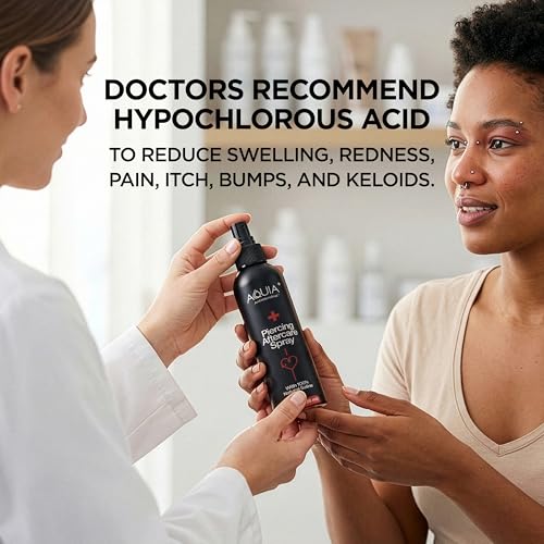 Piercing Aftercare Spray | Ear Piercing Cleaner 8oz | Saline Spray for Piercings; Saline Solution for Piercings; Aftercare of Pierced Ear, Septum, Belly, Nose, Body; Pierce Cleaner Salt Mist Solution