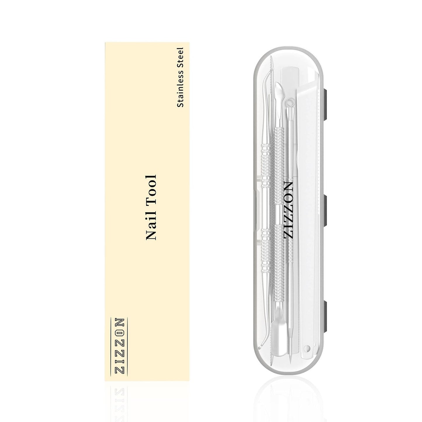 ZIZZON 7 Pcs Ingrown Toenail File and Lifters Set, Stainless Steel Ingrown Toenail Removal Kit, Under Nail Cleaner Pedicure Tools