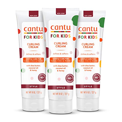Cantu Care for Kids Curling Cream - Paraben & Sulfate-Free, 8 oz (Pack of 3)