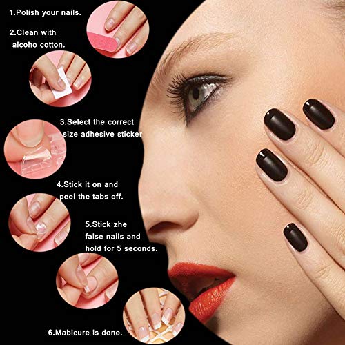 Ivtor Nail Adhesive Tabs - 20 Sheets (480pcs) Waterproof Transparent