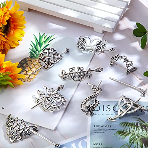 Syhood 8 Pcs Vintage Celtic Knot Hair Clips for Women - Classic Viking Jewelry Accessories