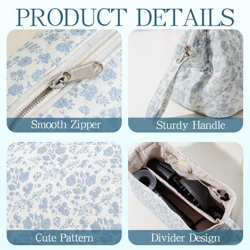 AMZMA Quilted Hair Tools Travel Bag, Portable Hair Dryer & Styler Organizer