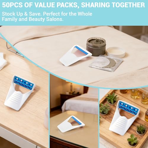 Disposable Shaving Razors 50 Pcs with Protective Covers – Portable, Dry/Wet, Individually Packaged