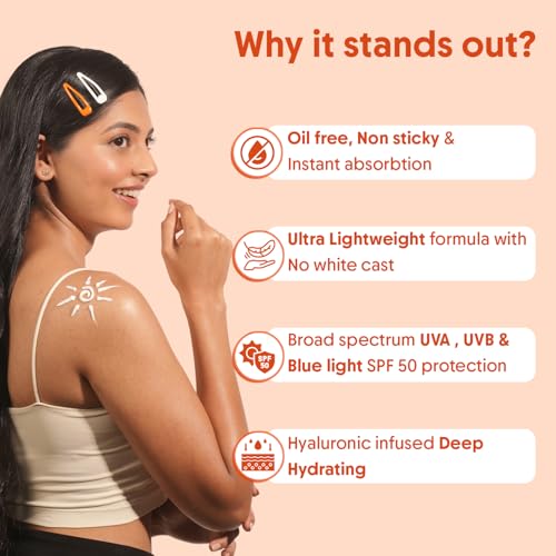 Aravi Organic SPF 50 Water-Resistant Body Sunscreen Lotion 3.38 oz - Vegan Reef Safe Niacinamide Hyaluronic Acid