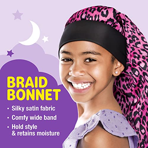 Red by Kiss Kids Satin Braid Bonnet - Comfy Wide Band for Long Hair