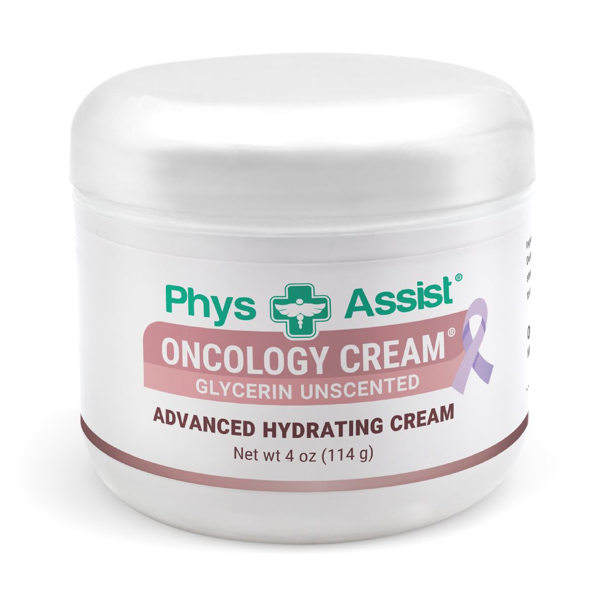 PhysAssist Oncology Cream Glycerin Unscented Moisturizer for Face & Body – Deep Hydration Cream for Dry, Sensitive & Stressed Skin – Fragrance-Free with Jojoba Oil & Vitamin E – 4 oz Jar
