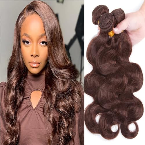 Aikebi Brazilian Body Wave Hair Bundles #4 Brown B - 18 20 22 Inch