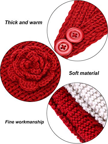 TecUnite Chunky Knit Headbands - 4 Pack Winter Ear Warmers for Women & Girls
