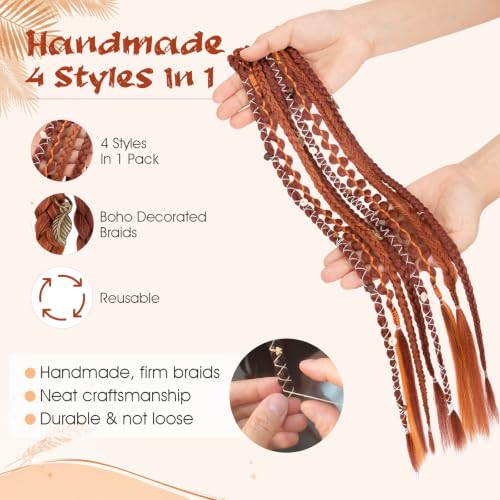 Rich Choices 20" Boho Dreadlock Clip-In Braid Extensions - Copper Red