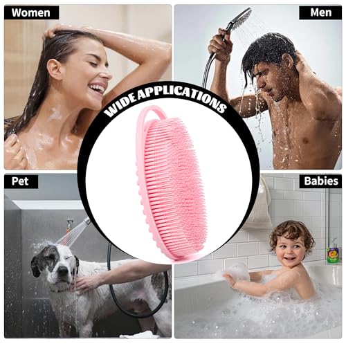 Silicone Body Scrubber 2-Pack for Sensitive Skin - Fast-Drying, Hygienic Shower Brush