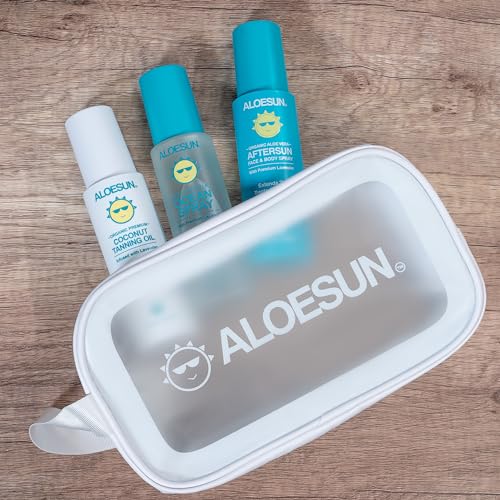 ALOESUN White Waterproof Clear Beach & Travel Bag Organizer with Zipper