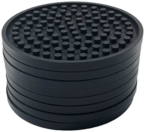 8 Piece Silicone Coaster Set - Non-Slip, Waterproof, Black