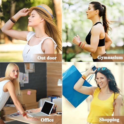 Boho Hair Ties for Women - 24PCS No-Damage Bracelet Hair Accessories