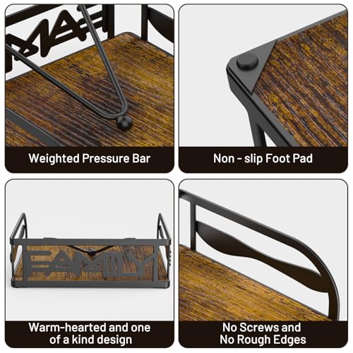 Epicano Rustic Napkin Holder with Weighted Arm - Black Wooden Design