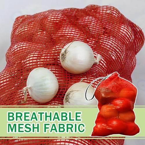 25 Pack Mesh Onion Bags - 14'' x 20'' Reusable Vegetable Storage