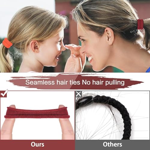 150PCS Elastic Hair Ties No Crease Seamless Hair Bands for Thick & Thin Hair