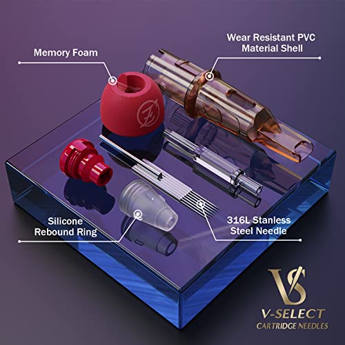 EZ V-Select Plus Tattoo Cartridge Needles 1025M1C - 16 Pack Curved Magnum