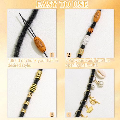 177PCS Hair Jewelry Set for Braids, Locs & Dreadlocks with Charms & Cuffs