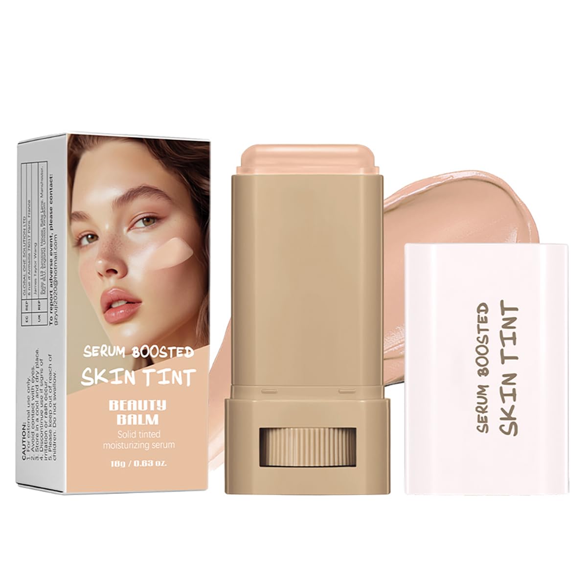 FYEBOO Beauty Balm Serum - Hydrating Tinted Moisturizer Foundation Stick | Radiant Dewy Finish #01