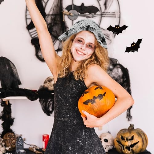 Gullora Bat Variation Gothic Crochet Bandana for Women – Handmade Triangle Knit Head Scarf