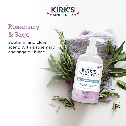 Kirk's Odor Neutralizing Hydrating Hand Soap Rosemary & Sage 12 Fl Oz