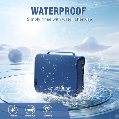 Playexen Hanging Travel Toiletry Bag, Waterproof Cosmetic Organizer with Hook
